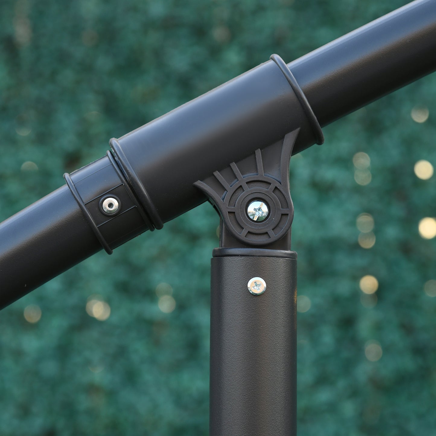 3(m) Garden Banana Parasol Cantilever Umbrella w/ Cross Base, Blue