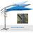 3(m) Garden Banana Parasol Cantilever Umbrella w/ Cross Base, Blue