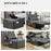 Fabric Sleeper Chair, Folding Chair Bed with Adjustable Backrest, Pillow, Side Pockets for Living Room, Charcoal Grey