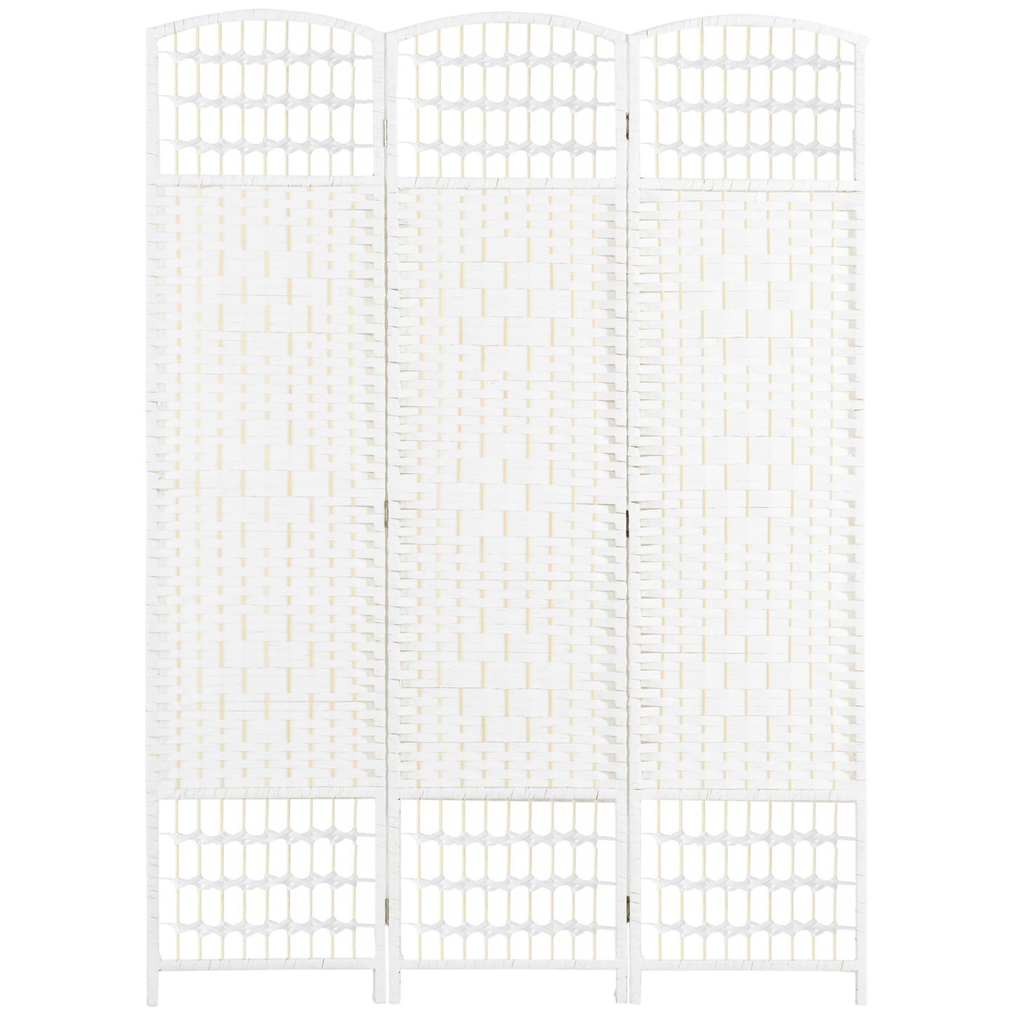 3 Panel Folding Room Divider, Privacy Screen, Freestanding Paravent Partition Separator for Living Room, Bedroom and Office, 120 x 170cm, White