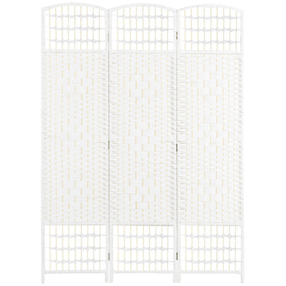 3 Panel Folding Room Divider, Privacy Screen, Freestanding Paravent Partition Separator for Living Room, Bedroom and Office, 120 x 170cm, White