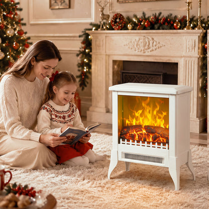 Electric Fireplace Stove, Fireplace Heater W/ Flame Effect