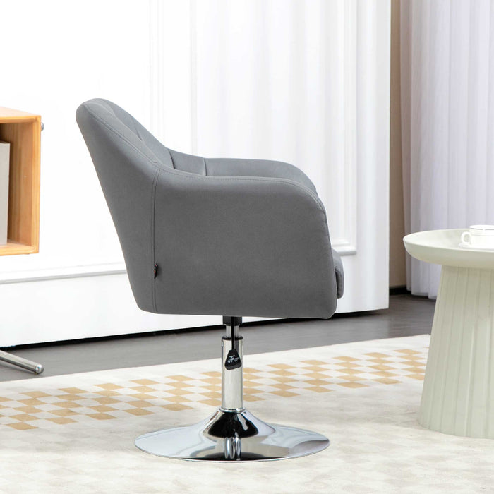 Stylish Retro Swivel Tub Chair Steel Frame Cushion Seat Dark Grey