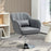 Stylish Retro Swivel Tub Chair Steel Frame Cushion Seat Dark Grey