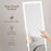 Standing Dressing Mirror with LED Lights, Wall Dressing Mirror for Bedroom with Dimmable and 3 Colour Lighting, White