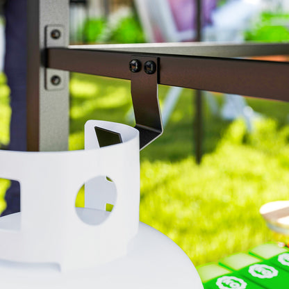 Outdoor BBQ Table with Shelf, Outdoor Kitchen, Charcoal Grey