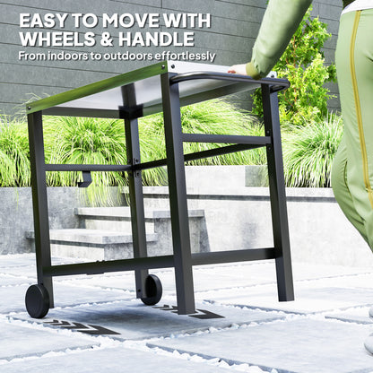 Outdoor BBQ Table with Shelf, Outdoor Kitchen, Charcoal Grey