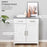 Kleankin Bathroom Floor Cabinet, Freestanding Wooden Free Standing Storage Cupboard with 2 Drawers, Double Doors, Adjustable Shelf, White