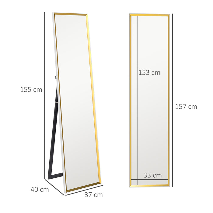 Full Length Mirror Wall Mount Leaning Standing Mirror, White