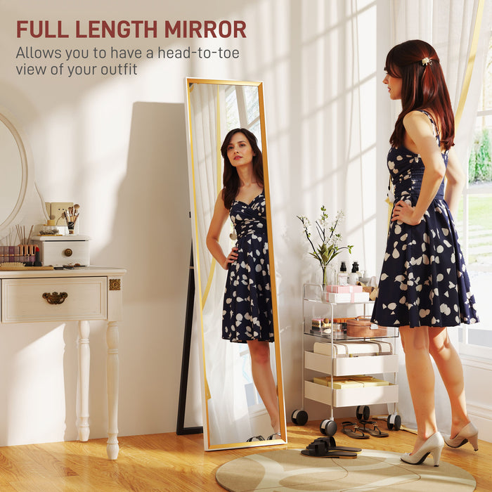 Full Length Mirror Wall Mount Leaning Standing Mirror, White