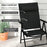 Set of 2 Patio Folding Chairs w/ Adjustable Back, Garden Dining Chairs w/ Breathable Mesh Fabric Padded Seat, Backrest, Headrest, Black