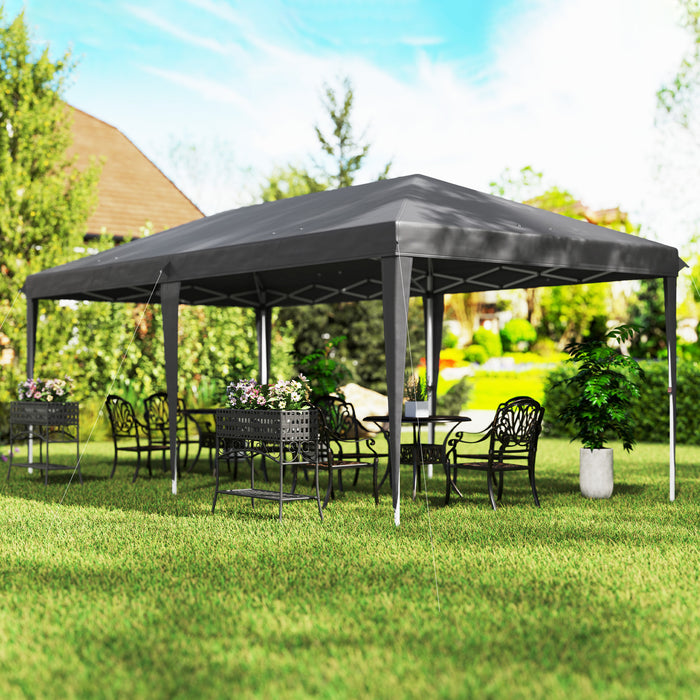 6 x 3(m) Pop Up Gazebo Patio Party Event Heavy Duty Canopy Grey