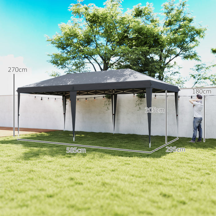 6 x 3(m) Pop Up Gazebo Patio Party Event Heavy Duty Canopy Grey