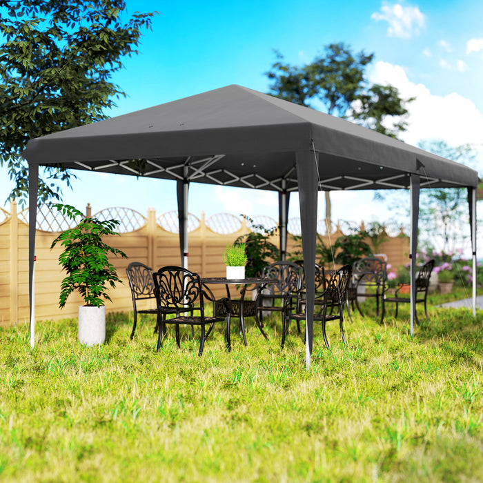 6 x 3(m) Pop Up Gazebo Patio Party Event Heavy Duty Canopy Grey