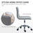Vinsetto Adjustable Swivel Office Chair with Armless Mid-Back in PU Leather and Chrome Base - Light Grey