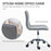 Adjustable Swivel Office Chair with Armless Mid-Back in PU Leather and Chrome Base - Grey