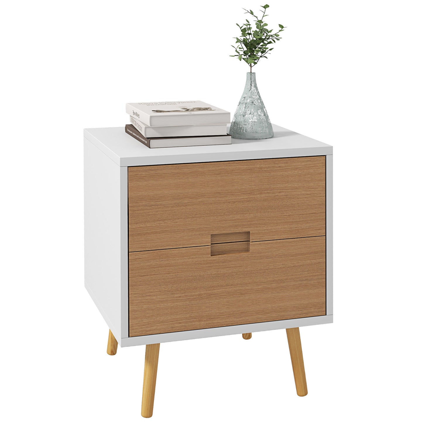 Bedside Table with 2 Drawers for Bedroom, Living Room