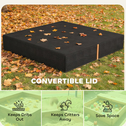 Sandbox Cover, Square Sandpit Cover with Drawstring & Elastic Band
