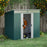 6.5 x 4FT Galvanised Metal Shed with Foundation, Lockable Tool Garden Shed with Double Sliding Doors and 2 Vents, Green