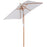 2m x 1.5m Patio Garden Parasol Sun Umbrella Sunshade Canopy Outdoor Backyard Furniture Fir Wooden Pole 6 Ribs Tilt Mechanism - Cream White