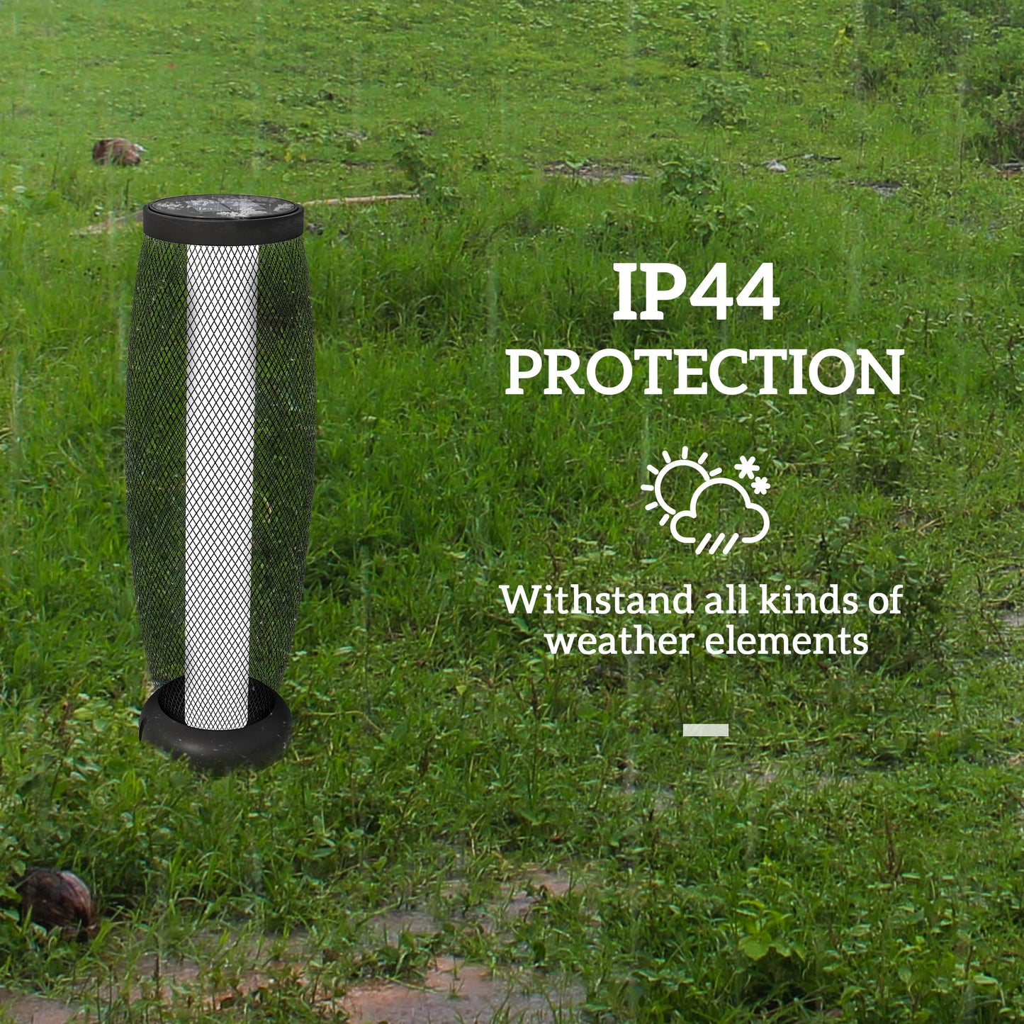 71.5 cm Garden Solar Lamp, Metal Floor Lamp with Auto On/Off LED