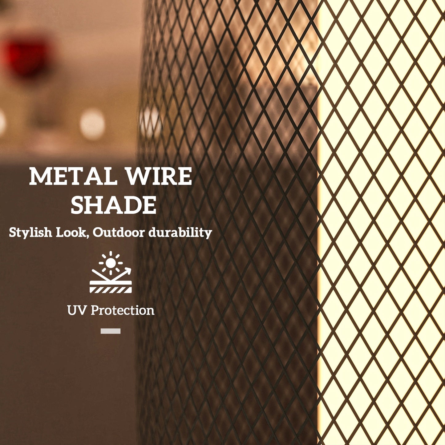 71.5 cm Garden Solar Lamp, Metal Floor Lamp with Auto On/Off LED