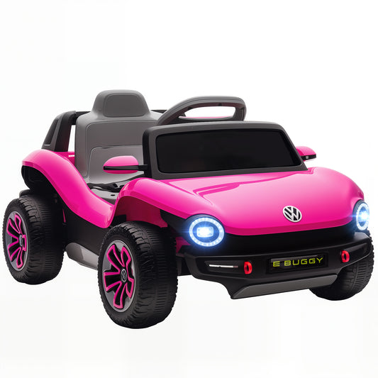 Volkswagen Licensed Kids Electric Car w/ Remote, Suspension, Pink