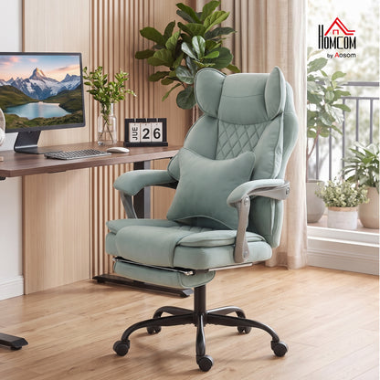 Big and Tall Office Chair with Lumbar Support, Light Blue