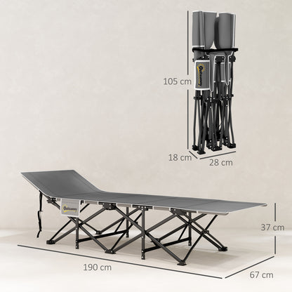 Camping Cot for Adults with Mattress, Folding Bed, Black