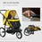 Pet Stroller Jogger for Medium, Small Dogs, Foldable Cat Pram Dog Pushchair w/ Adjustable Canopy, 3 Big Wheels - Yellow