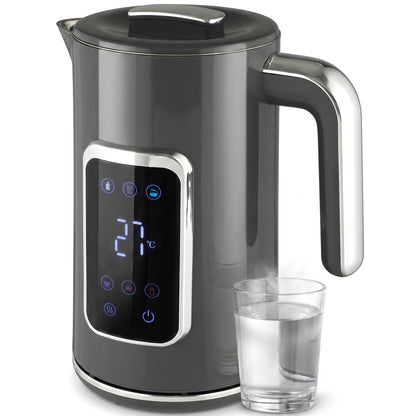 1.7L Fast Boil 3000W Electric Kettle with LED Display, Grey