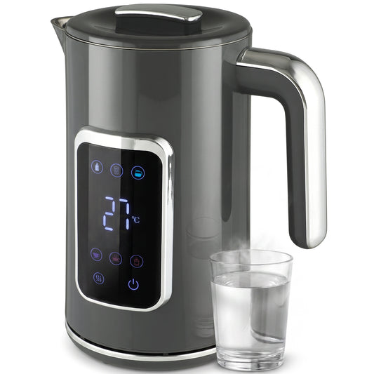 1.7L Fast Boil 3000W Electric Kettle with LED Display, Grey