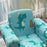 2 Piece Kids Sofa Set with Dinosaur Design, for Nursery, Blue