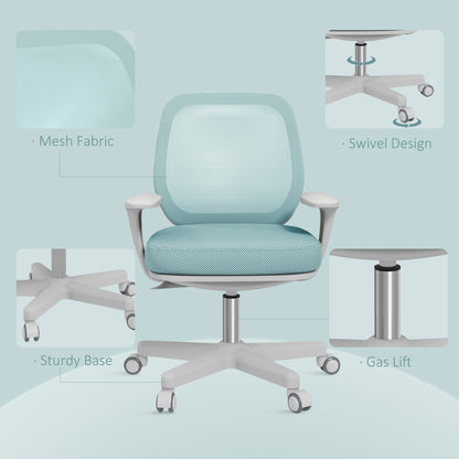Vinsetto Office Chair, Breathable Mesh Swivel Desk Chair with Adjustable Height for Home Office, Study, Light Green