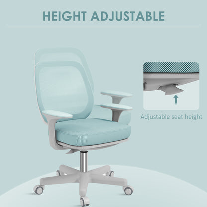 Vinsetto Office Chair, Breathable Mesh Swivel Desk Chair with Adjustable Height for Home Office, Study, Light Green