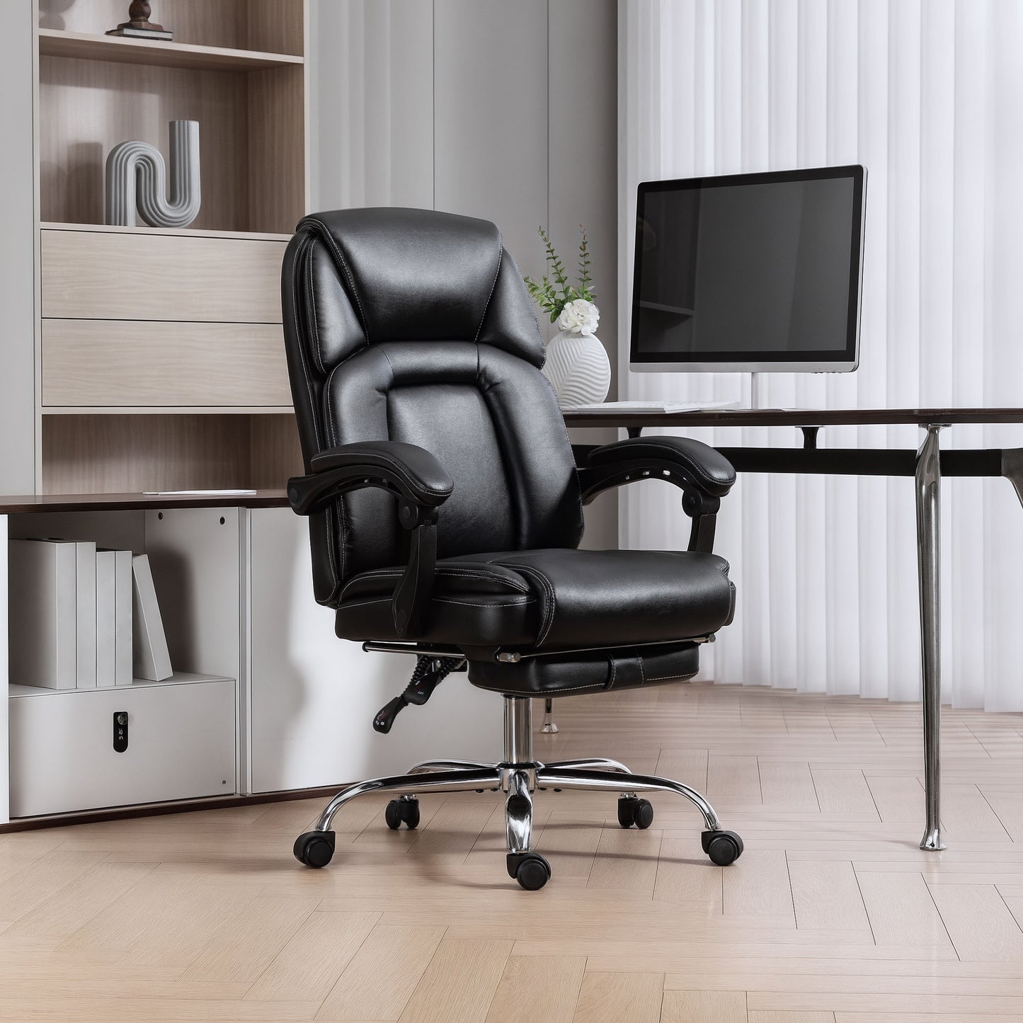Office Chair, Computer Desk Chair with Spring Cushion, Black