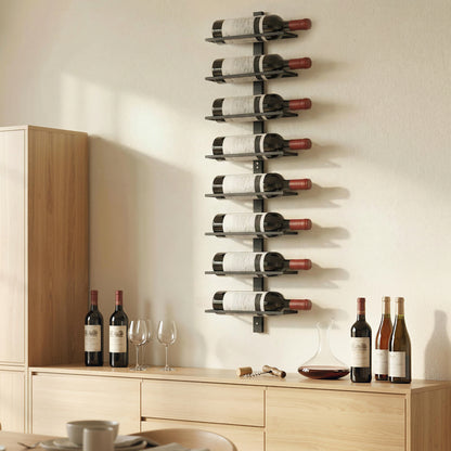 Wall Mount Wine Rack for 8 Wine Bottles, Black