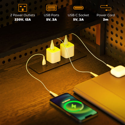 Computer Desk Home Office Desk with Monitor Stand, Black