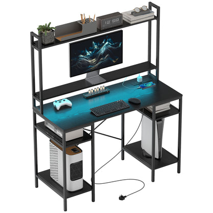 Computer Desk Home Office Desk with Monitor Stand, Black