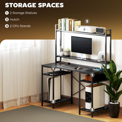 Computer Desk Home Office Desk with Monitor Stand, Black