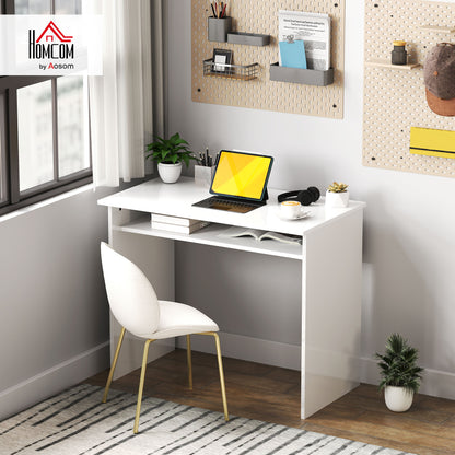 Computer Desk Writing Table Study Workstation Storage High Gloss White