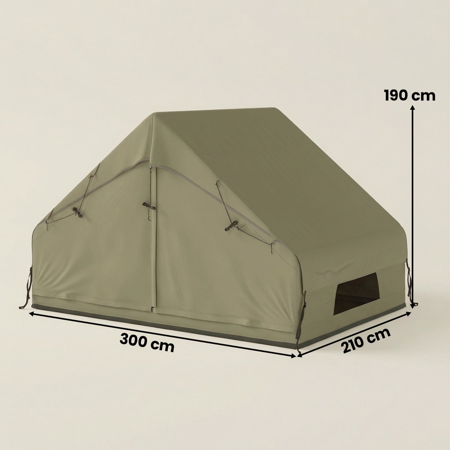 Inflatable Camping Tent with Air Pump, Easy Setup 2-4 Person Blow Up Glamping Tent, 3000mm Waterproof with Mesh Windows and Carry Bag, House Design for Family Weekend Camping, Green