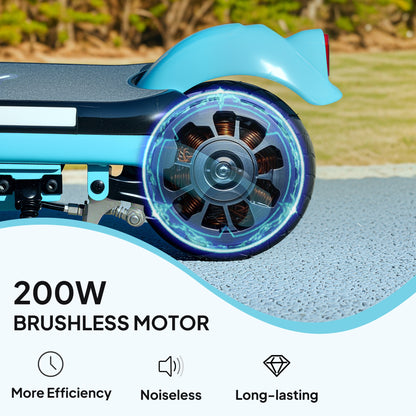 Electric Scooter for 6-14 with Dual Brakes & Colourful Light, Blue