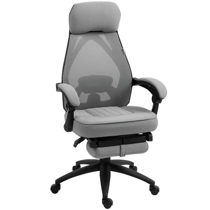 Mesh Swivel Task Chair for Home Office with Footrest Dark Grey