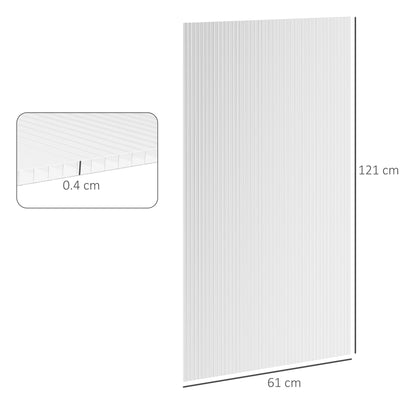 14 Pieces Twin-Wall Greenhouse Polycarbonate Sheets, 121 x 61 x 0.4cm