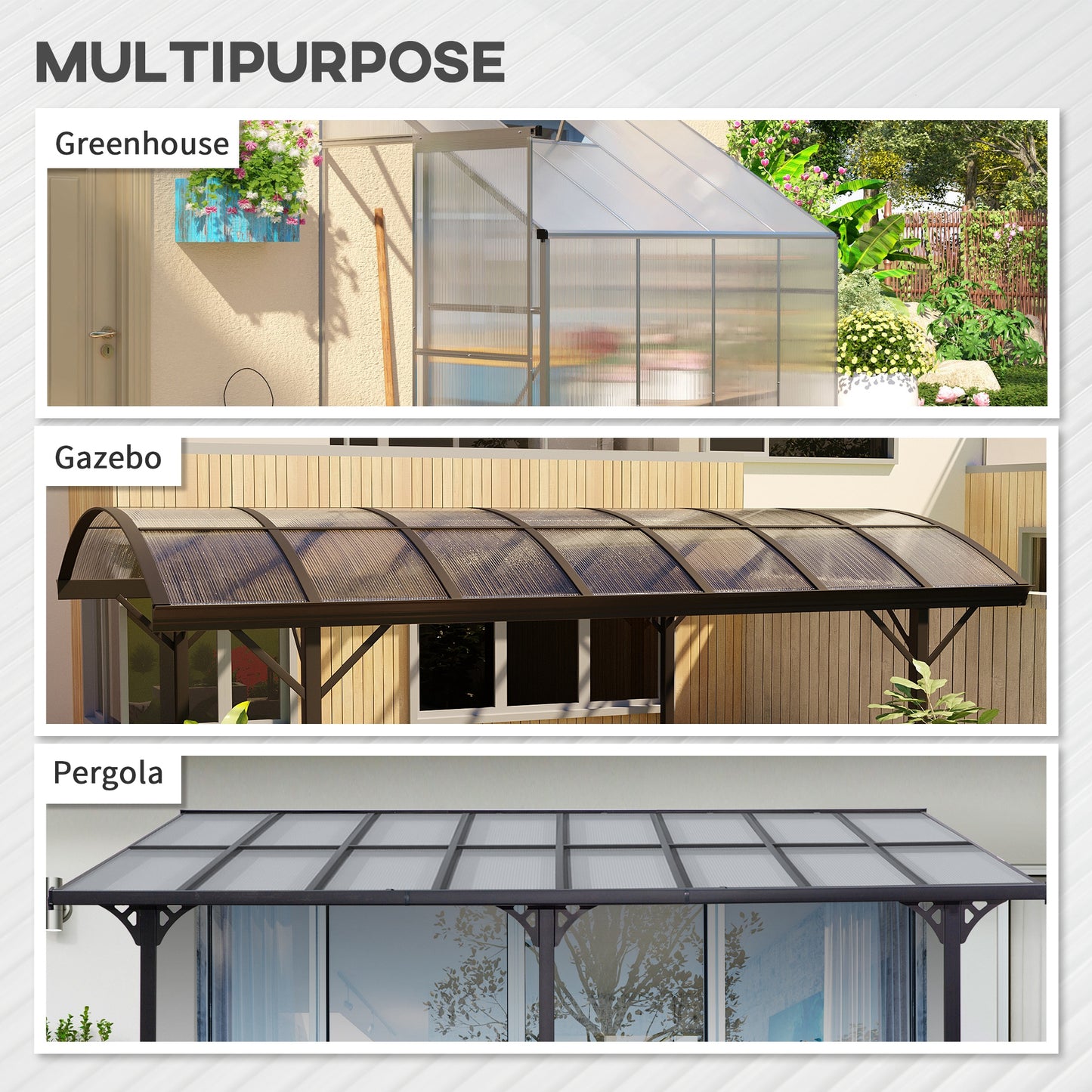 14 Pieces Twin-Wall Greenhouse Polycarbonate Sheets, 121 x 61 x 0.4cm