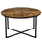 Coffee Table, Industrial Round Side Table with Metal Frame, Large Tabletop for Living Room, Bedroom, Rustic Brown