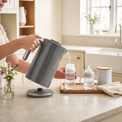 1.7L Fast Boil 3000W Electric Kettle with LED Display, Grey