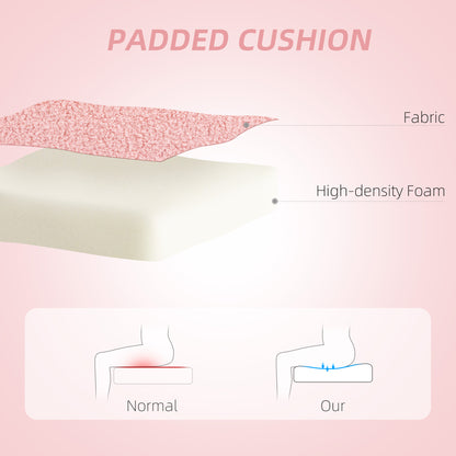 Armless Heart Desk Chair, Makeup Vanity Chair for Home, Pink