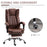 Home Office Chair Microfibre Desk Chair with Reclining Function Armrests Swivel Wheels Footrest Brown